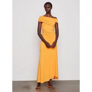 NWT Bailey 44 Dani Gown Off the Shoulder Maxi Dress Sangria Orange Small